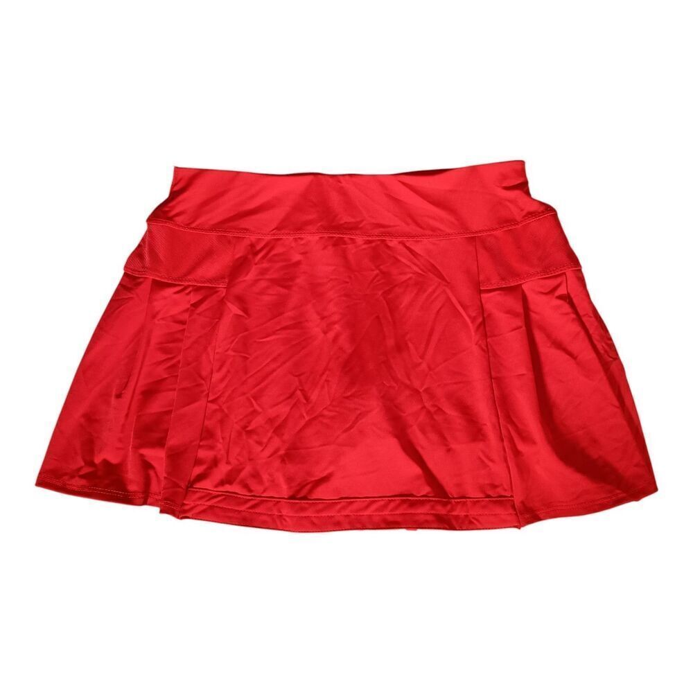 Lucky In Love Skort XS Womens Red Athletic Tennis 88% Polyester 12% Lycra Solid